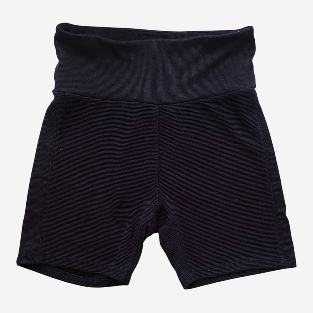 Victoria's Secret active sports black bike shorts Small waffle cotton high waist